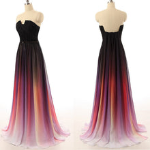 Load image into Gallery viewer, Flowy Ombre Purple Cape U Neck Long Prom Dresses P421