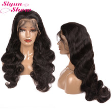 Load image into Gallery viewer, 250 Density Frontal HD Transparent Lace Wigs Body Wave Lace Front Human Hair Wigs Black Natural Body Wave Wig