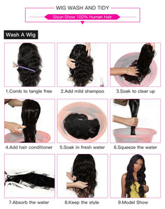 250 Density Frontal HD Transparent Lace Wigs Body Wave Lace Front Human Hair Wigs Black Natural Body Wave Wig