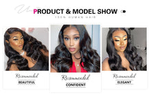 Load image into Gallery viewer, Long Body Wave Wigs 4x4 Inch Closure Wig Density 180% And 150% Natural Lace Wig With Pre-Plucked Natural Hairline - promboutiqueonline