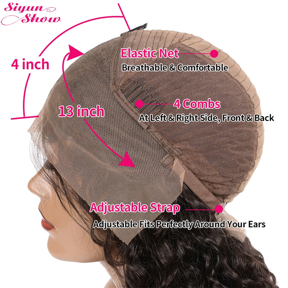 250 Density Frontal HD Transparent Lace Wigs Body Wave Lace Front Human Hair Wigs Black Natural Body Wave Wig - promboutiqueonline