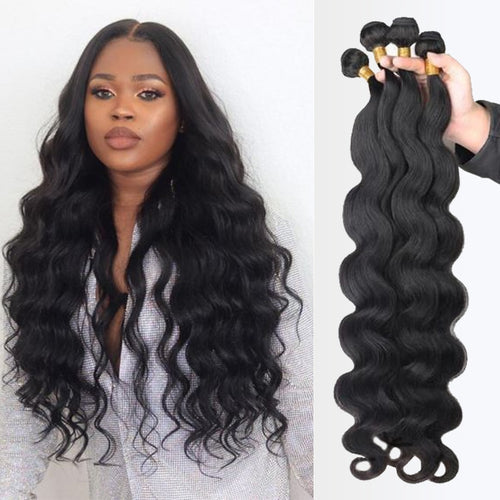 Black Body Wave bundles Black Women Hair Extensions Human Hair Weave Hair Piece for Girls - promboutiqueonline