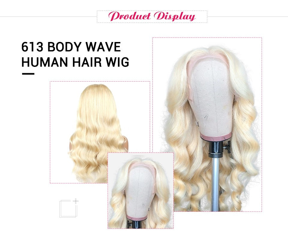 Blonde Body Wave Lace Front Wig Human Hair 30 inch Lace Wig HD Transparent Lace Frontal Wigs For Black Women - promboutiqueonline