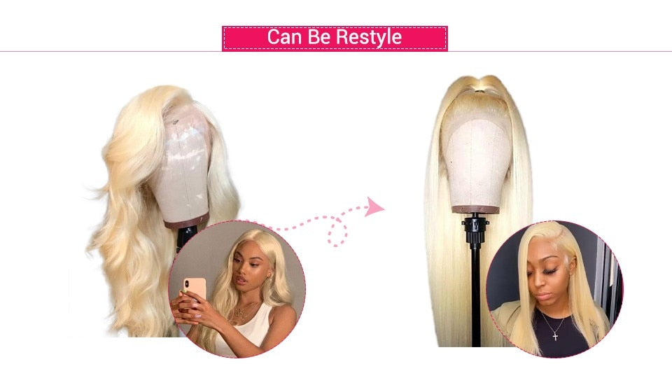 Blonde Body Wave Lace Front Wig Human Hair 30 inch Lace Wig HD Transparent Lace Frontal Wigs For Black Women - promboutiqueonline