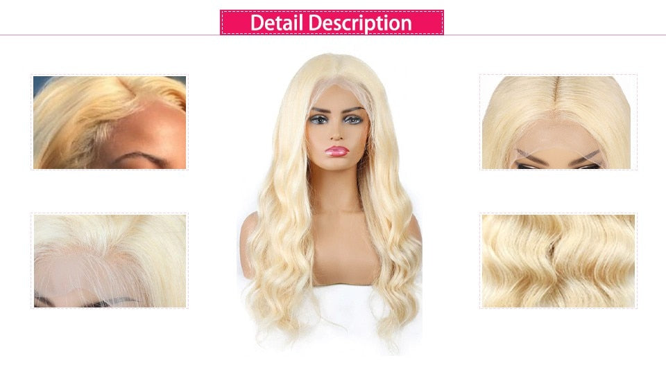 Blonde Body Wave Lace Front Wig Human Hair 30 inch Lace Wig HD Transparent Lace Frontal Wigs For Black Women - promboutiqueonline