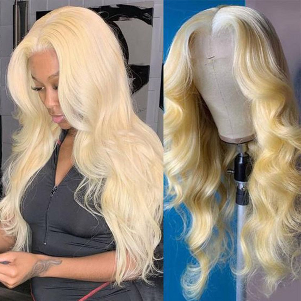 Blonde Body Wave Lace Front Wig Human Hair 30 inch Lace Wig HD Transparent Lace Frontal Wigs For Black Women - promboutiqueonline