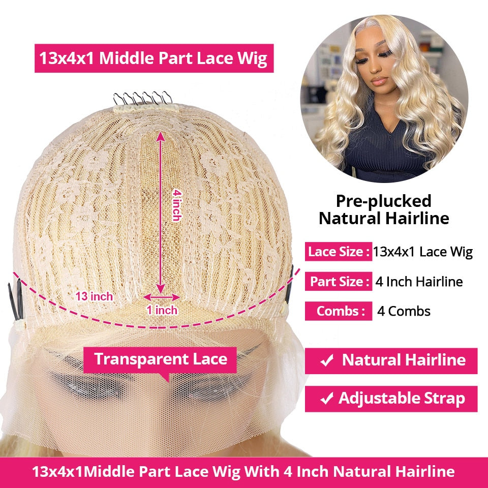 Blonde Body Wave Lace Front Wig Human Hair 30 inch Lace Wig HD Transparent Lace Frontal Wigs For Black Women - promboutiqueonline