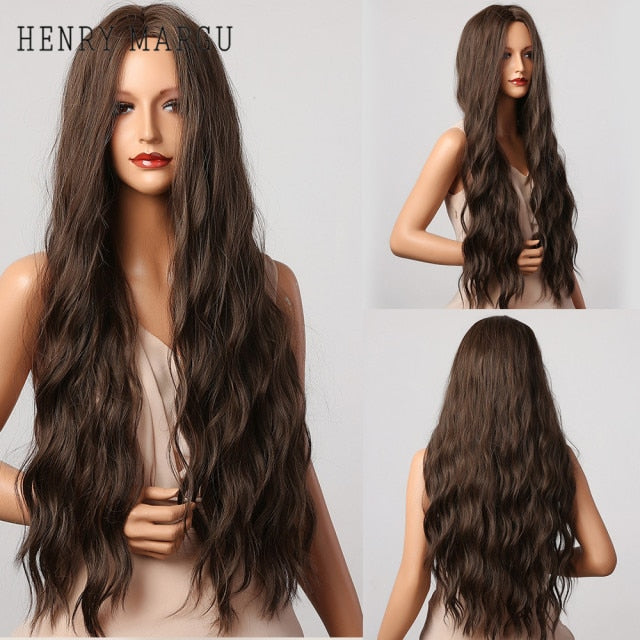 Purple Long Body Wave Synthetic Wigs for Women Cosplay Lolita Wigs High Temperature Fiber Hair - promboutiqueonline