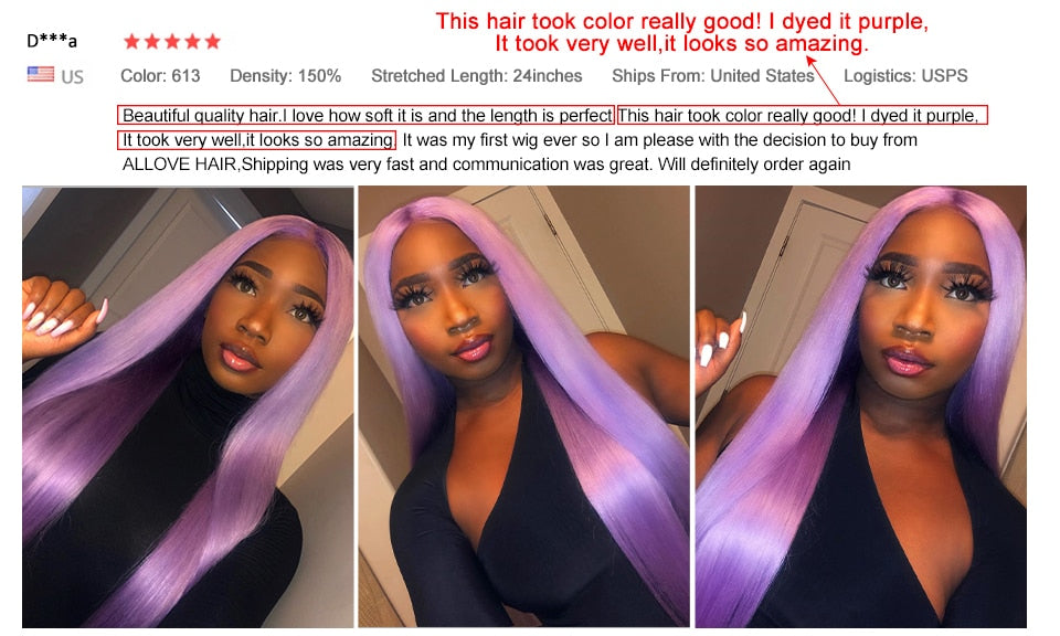 Blonde Lace Front Human Hair Wigs For Women Transparent Lace Frontal Long Straight Human Hair Wig with Baby Hair - promboutiqueonline