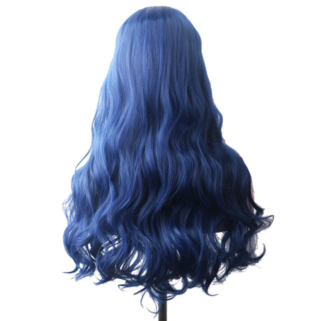 Purple Long Wavy Synthetic Hair Wig Hair Colored Cosplay Wigs For Women - promboutiqueonline