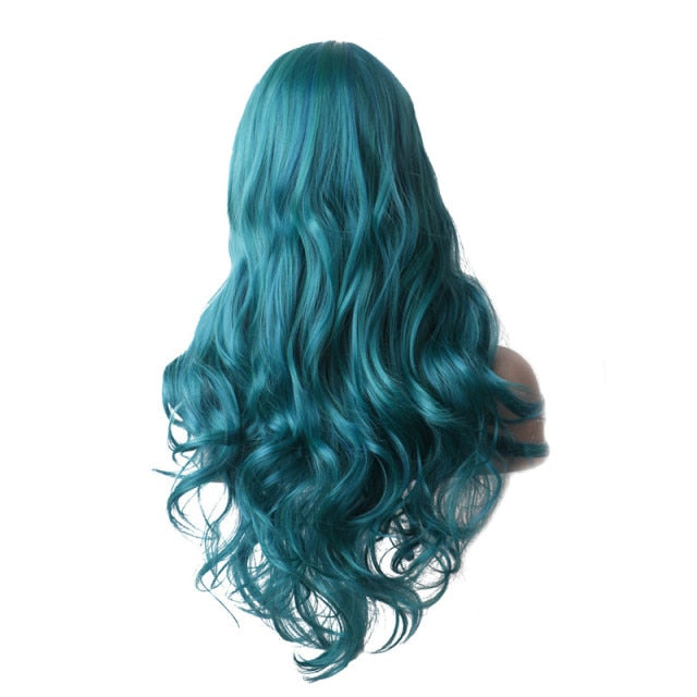 Purple Long Wavy Synthetic Hair Wig Hair Colored Cosplay Wigs For Women - promboutiqueonline