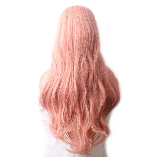 Purple Long Wavy Synthetic Hair Wig Hair Colored Cosplay Wigs For Women - promboutiqueonline