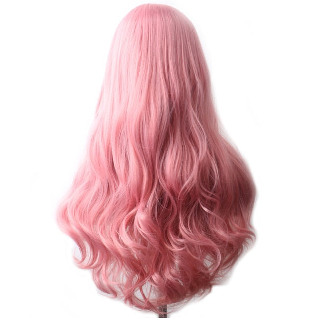 Purple Long Wavy Synthetic Hair Wig Hair Colored Cosplay Wigs For Women - promboutiqueonline