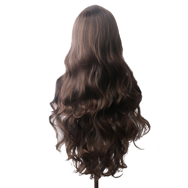Purple Long Wavy Synthetic Hair Wig Hair Colored Cosplay Wigs For Women - promboutiqueonline