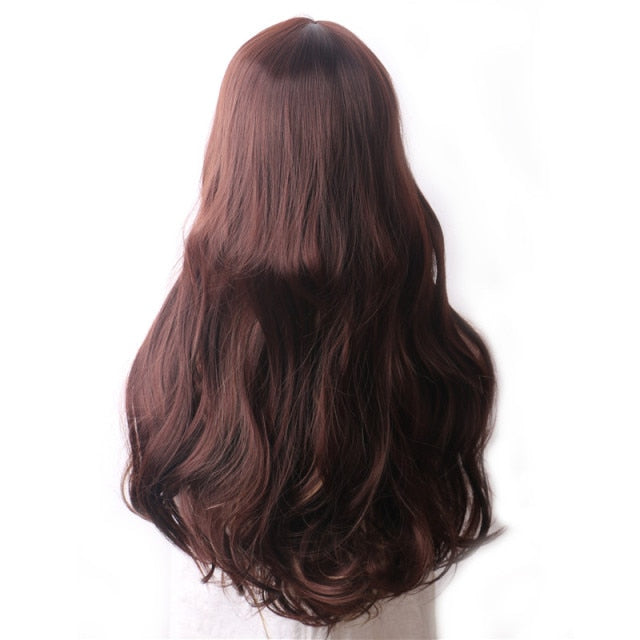 Purple Long Wavy Synthetic Hair Wig Hair Colored Cosplay Wigs For Women - promboutiqueonline
