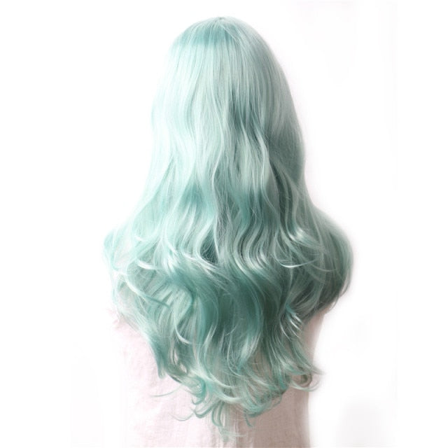 Purple Long Wavy Synthetic Hair Wig Hair Colored Cosplay Wigs For Women - promboutiqueonline
