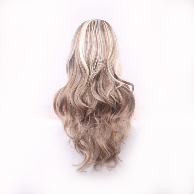 Purple Long Wavy Synthetic Hair Wig Hair Colored Cosplay Wigs For Women - promboutiqueonline