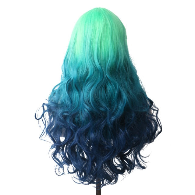Purple Long Wavy Synthetic Hair Wig Hair Colored Cosplay Wigs For Women - promboutiqueonline