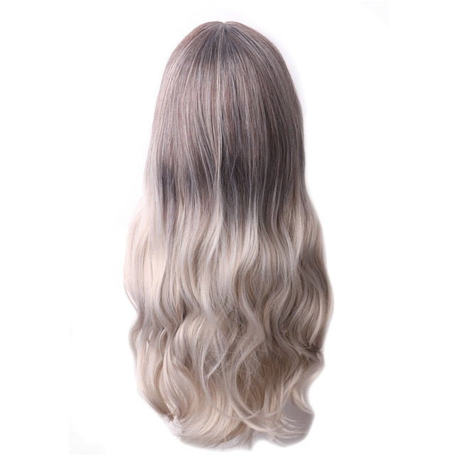 Purple Long Wavy Synthetic Hair Wig Hair Colored Cosplay Wigs For Women - promboutiqueonline