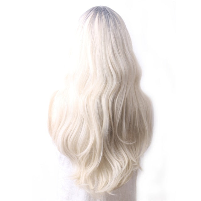 Purple Long Wavy Synthetic Hair Wig Hair Colored Cosplay Wigs For Women - promboutiqueonline