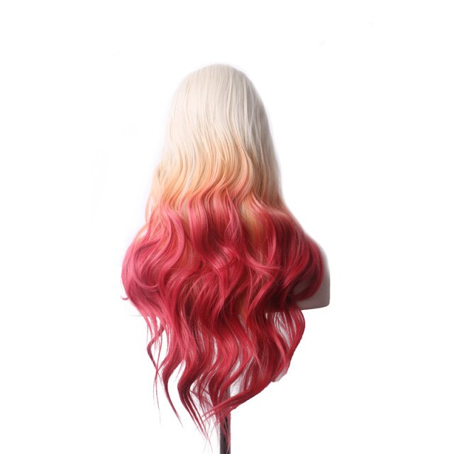 Purple Long Wavy Synthetic Hair Wig Hair Colored Cosplay Wigs For Women - promboutiqueonline