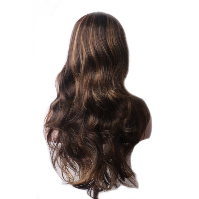 Purple Long Wavy Synthetic Hair Wig Hair Colored Cosplay Wigs For Women - promboutiqueonline