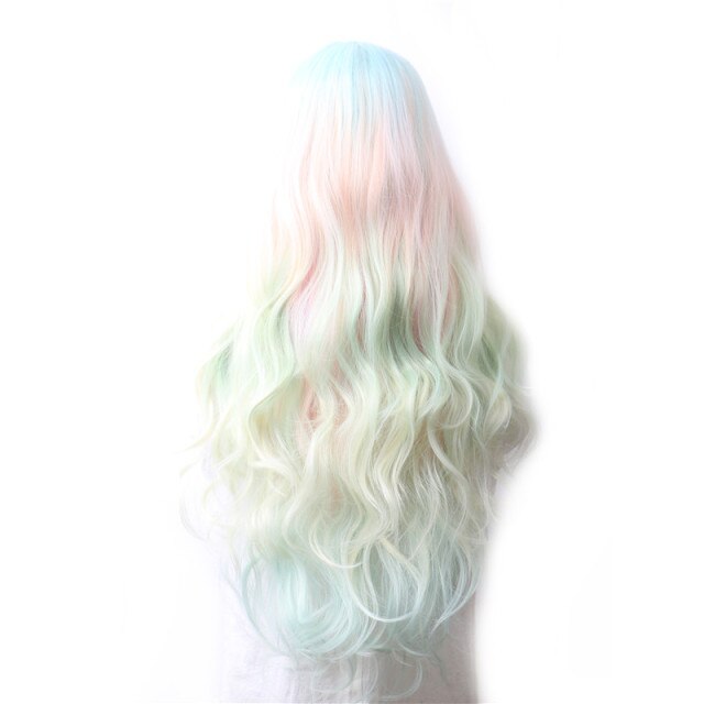 Purple Long Wavy Synthetic Hair Wig Hair Colored Cosplay Wigs For Women - promboutiqueonline