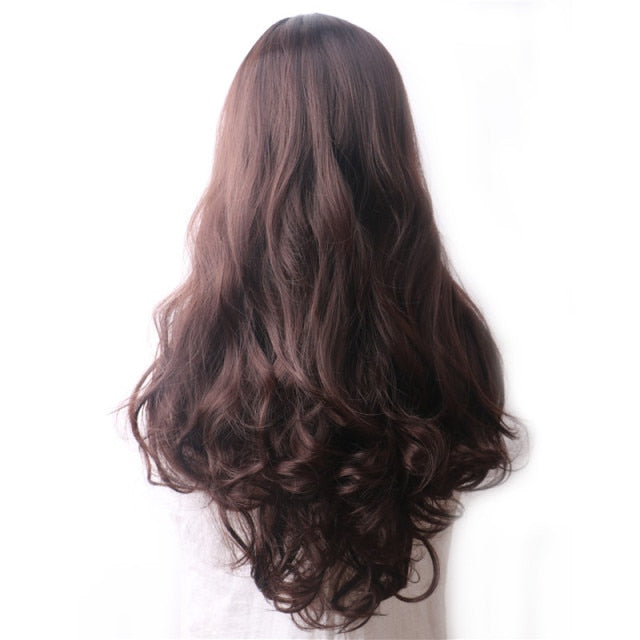 Purple Long Wavy Synthetic Hair Wig Hair Colored Cosplay Wigs For Women - promboutiqueonline