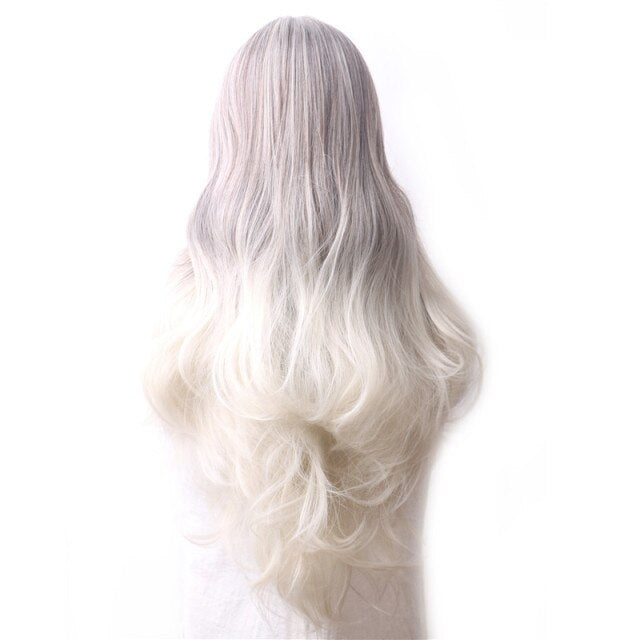 Purple Long Wavy Synthetic Hair Wig Hair Colored Cosplay Wigs For Women - promboutiqueonline