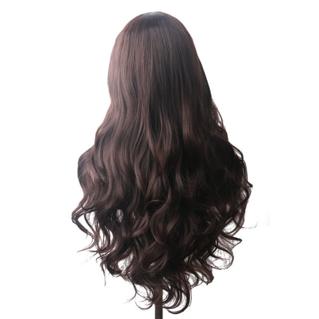 Purple Long Wavy Synthetic Hair Wig Hair Colored Cosplay Wigs For Women - promboutiqueonline