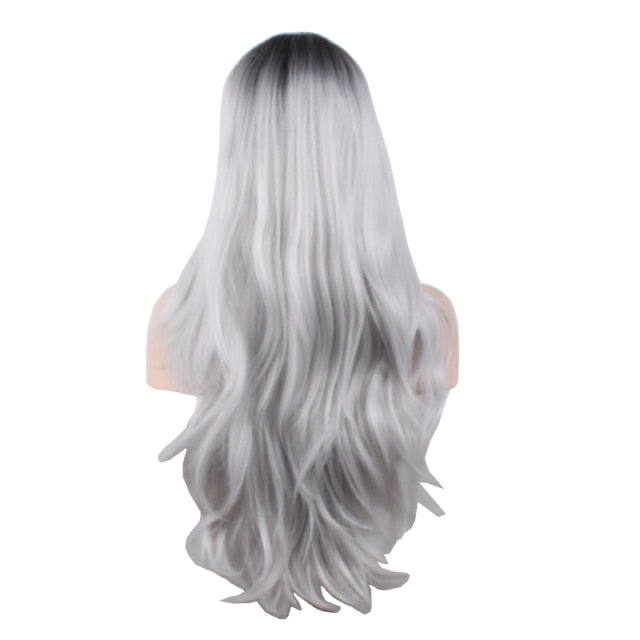 Purple Long Wavy Synthetic Hair Wig Hair Colored Cosplay Wigs For Women - promboutiqueonline