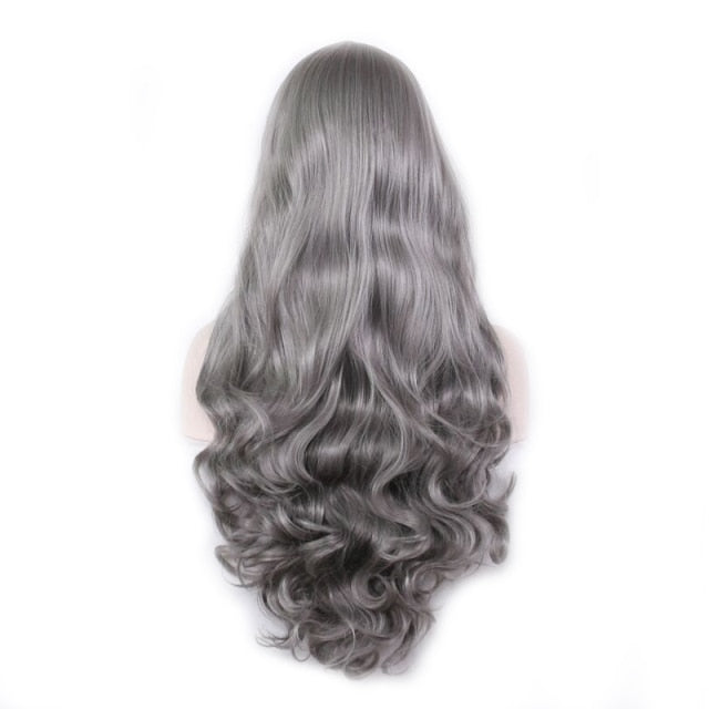 Purple Long Wavy Synthetic Hair Wig Hair Colored Cosplay Wigs For Women - promboutiqueonline