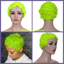 Load image into Gallery viewer, Colored Vintage Short Finger Wave Synthetic Wig Afro Kinky Curly Wigs for Woman