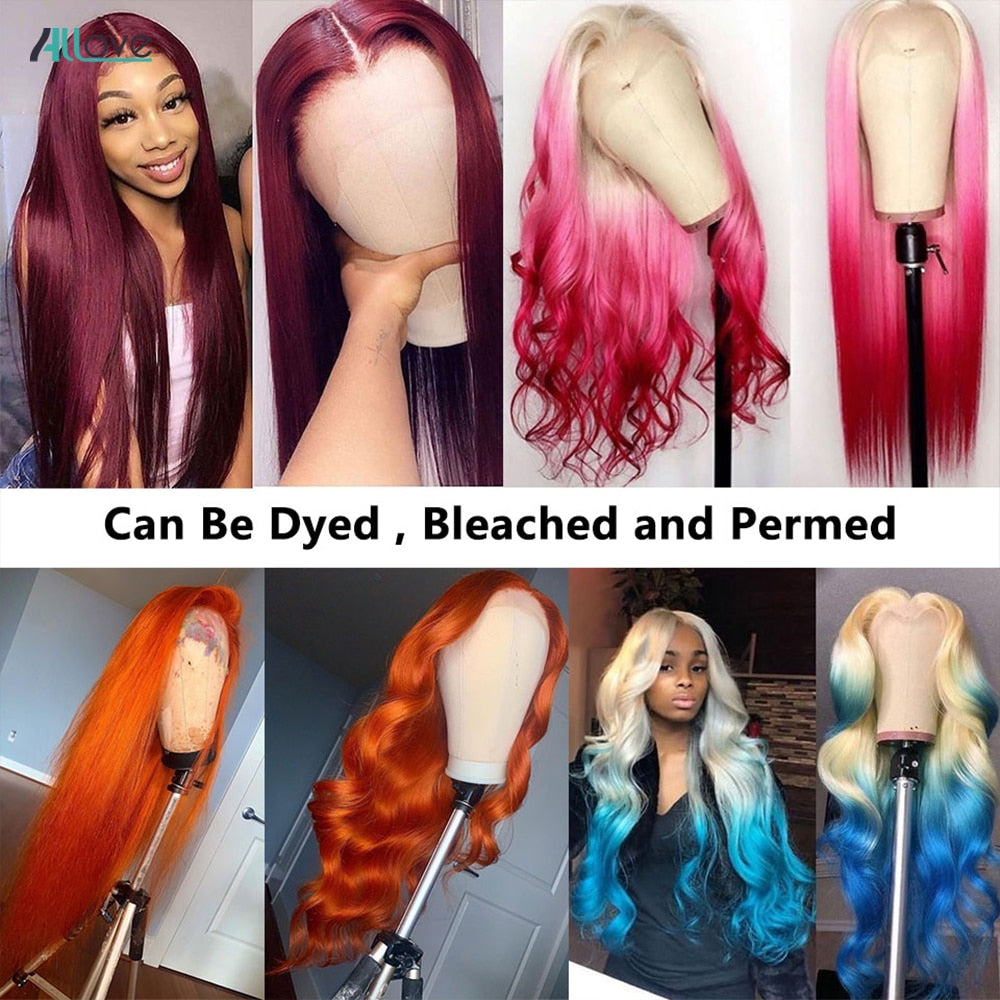 Blonde Lace Front Human Hair Wigs For Women Transparent Lace Frontal Long Straight Human Hair Wig with Baby Hair - promboutiqueonline