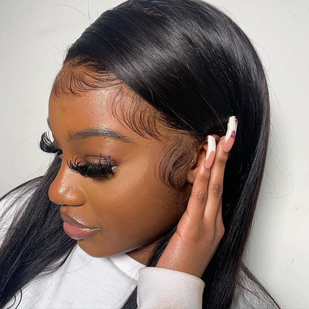 Straight Full Lace Human Hair Wigs for Women Brazilian Hair Pre Plucked Bleached Knots - promboutiqueonline