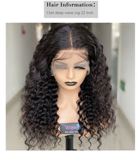 Load image into Gallery viewer, Deep Wave Lace Front Human Hair Wigs with Transparent French Lace Long Curly Lace Wigs with Baby Hair - promboutiqueonline