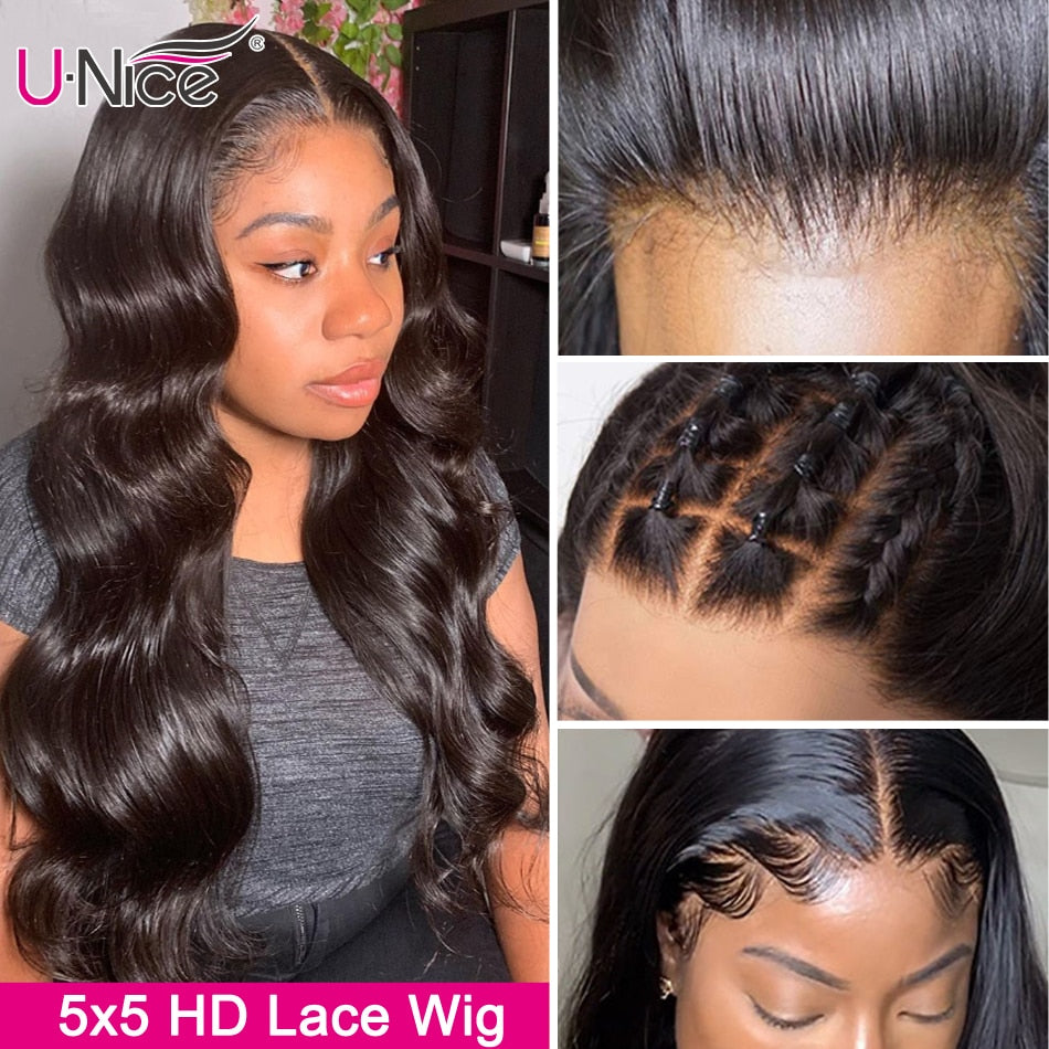 Long Body Wave Wigs 4x4 Inch Closure Wig Density 180% And 150% Natural Lace Wig With Pre-Plucked Natural Hairline - promboutiqueonline