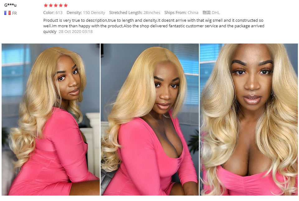 Blonde Body Wave Lace Front Wig Human Hair 30 inch Lace Wig HD Transparent Lace Frontal Wigs For Black Women - promboutiqueonline