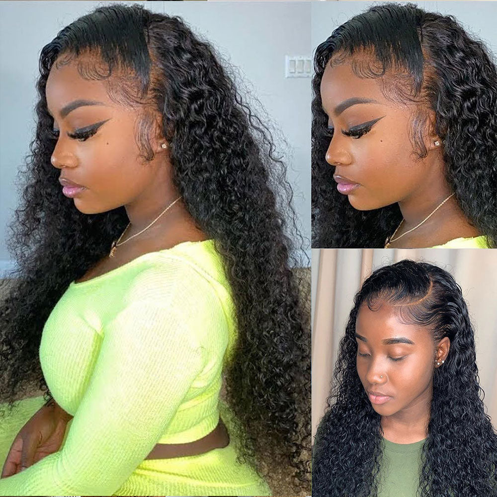 30 32 Inch Curly Remy Hair Deep Wave Frontal Human Hair Wigs For Black Women 13x4 HD Water Wave Lace Front Wig - promboutiqueonline