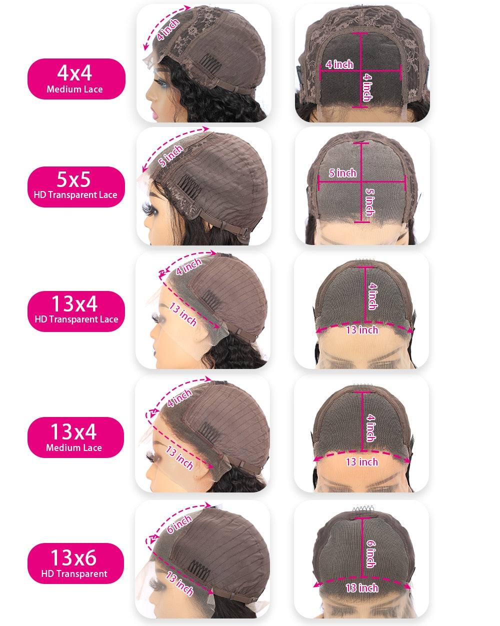 Deep Wave Lace Front Human Hair Wigs with Transparent French Lace Long Curly Lace Wigs with Baby Hair - promboutiqueonline