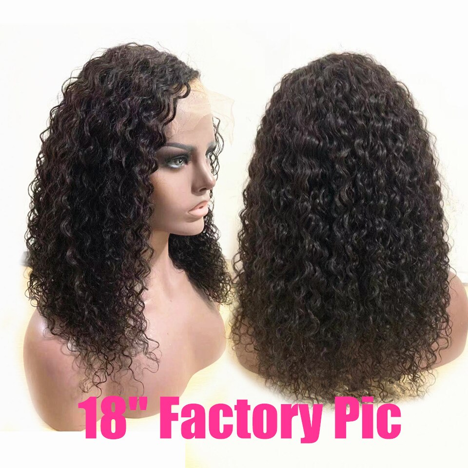 Brazilian 250 Density Black Kinky Curly Human Hair Wigs with Baby Hair 5x5 Silk Base Lace Closure Wigs For Women - promboutiqueonline