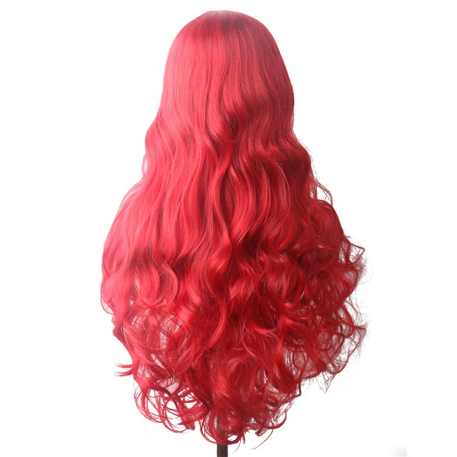 Purple Long Wavy Synthetic Hair Wig Hair Colored Cosplay Wigs For Women - promboutiqueonline