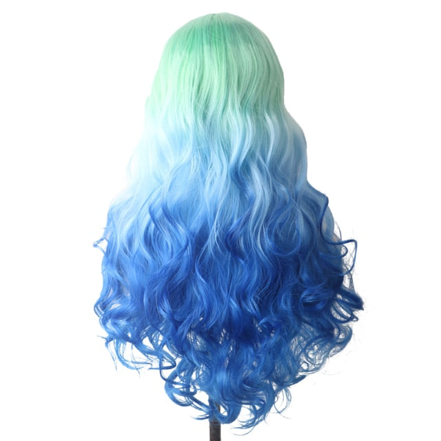 Purple Long Wavy Synthetic Hair Wig Hair Colored Cosplay Wigs For Women - promboutiqueonline