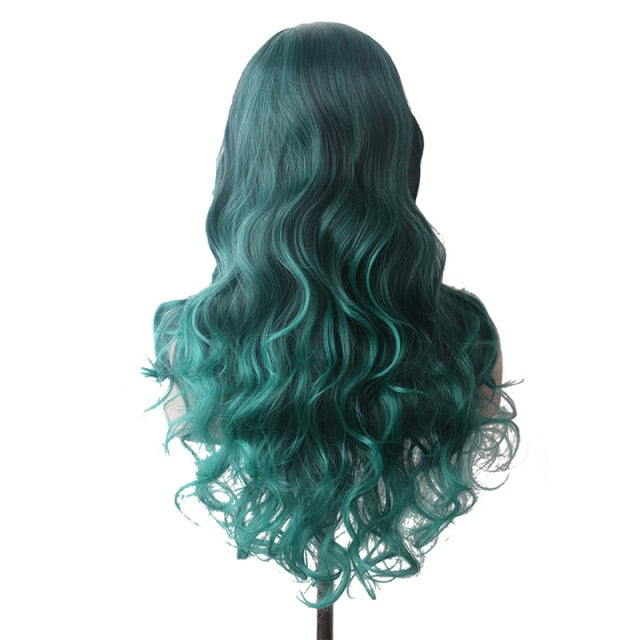 Purple Long Wavy Synthetic Hair Wig Hair Colored Cosplay Wigs For Women - promboutiqueonline
