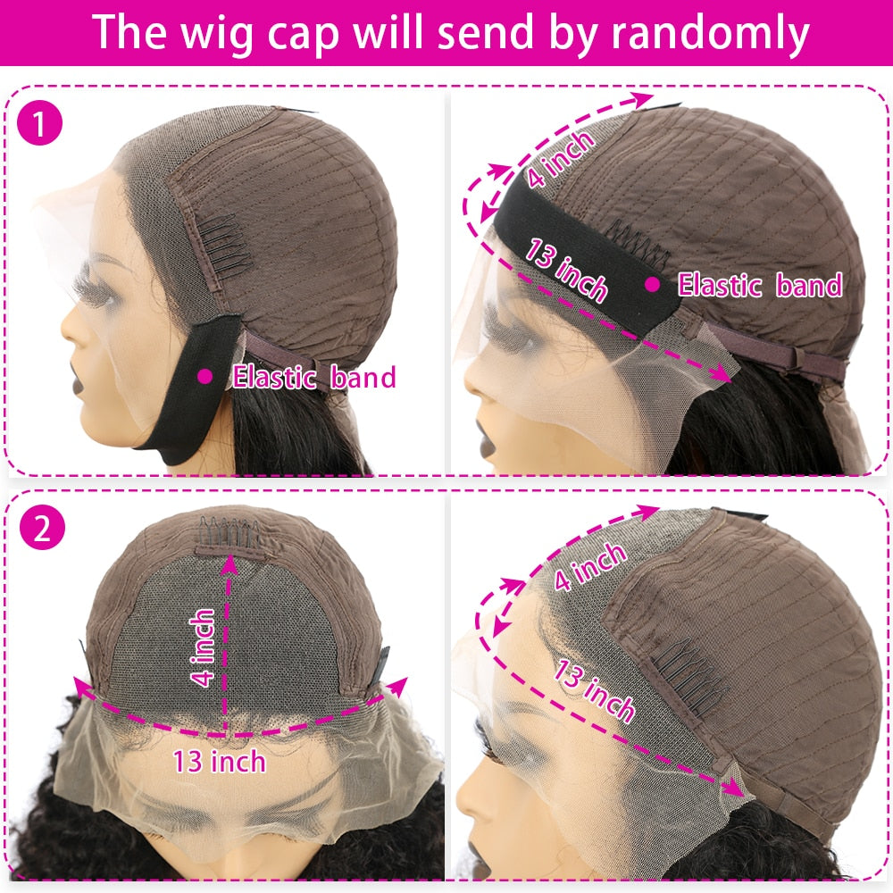Deep Wave Lace Front Human Hair Wigs with Transparent French Lace Long Curly Lace Wigs with Baby Hair - promboutiqueonline