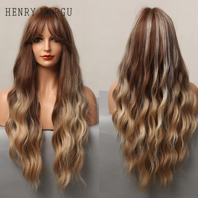 Purple Long Body Wave Synthetic Wigs for Women Cosplay Lolita Wigs High Temperature Fiber Hair - promboutiqueonline