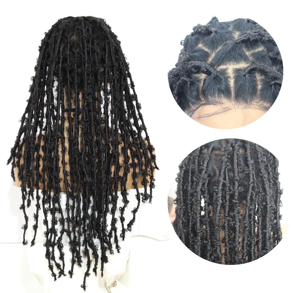 Synthetic Full Lace Braided Wigs for Black Women Long Crochet Braids Lace Loc Wigs - promboutiqueonline