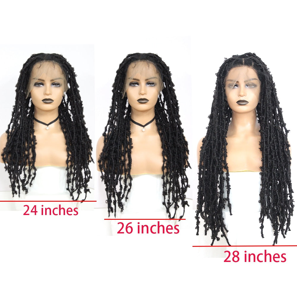 Synthetic Full Lace Braided Wigs for Black Women Long Crochet Braids Lace Loc Wigs - promboutiqueonline