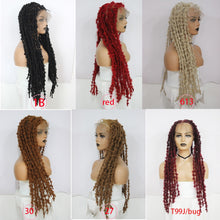 Load image into Gallery viewer, Synthetic Full Lace Braided Wigs for Black Women Long Crochet Braids Lace Loc Wigs - promboutiqueonline