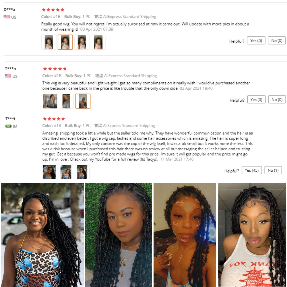 Synthetic Full Lace Braided Wigs for Black Women Long Crochet Braids Lace Loc Wigs - promboutiqueonline